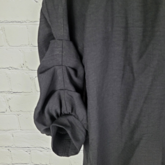 PINK MARTINI | The Joey Tunic sheer button front gathered sleeve top - Picture 2 of 8